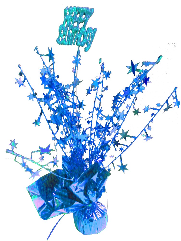 Tischdeko/Ballongewicht "Happy Birthday" - blau