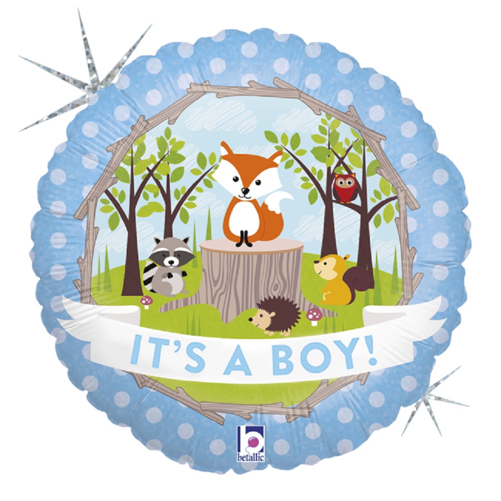 18" It's A Boy - Waldtiere Holographic
