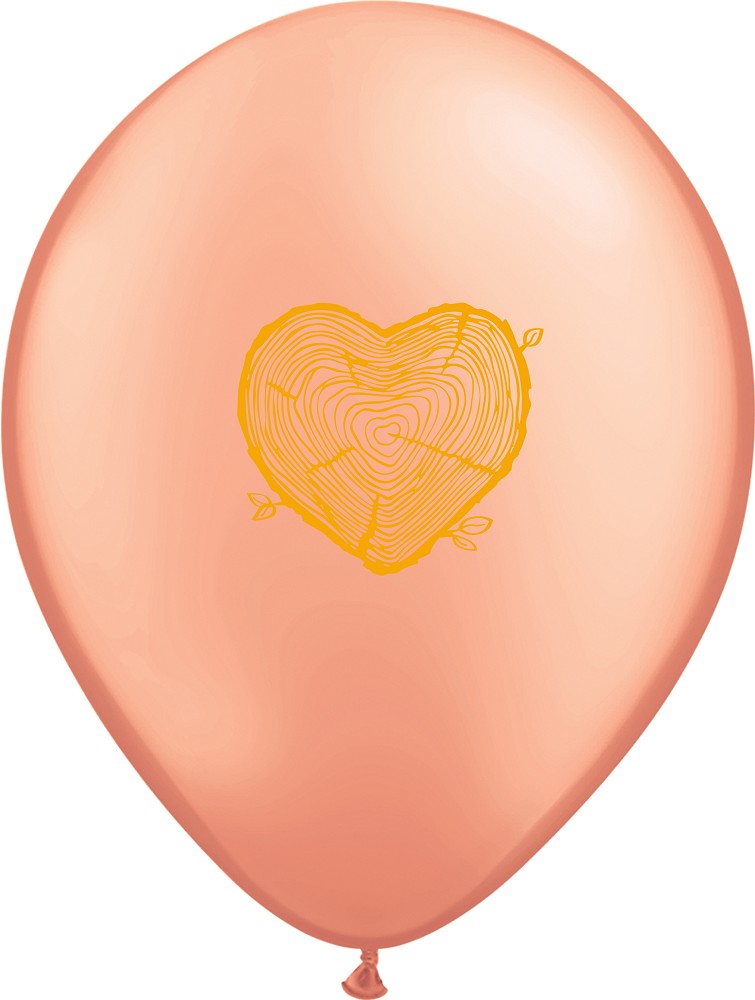 11" Wooden heart Rose gold (Retail Pack)