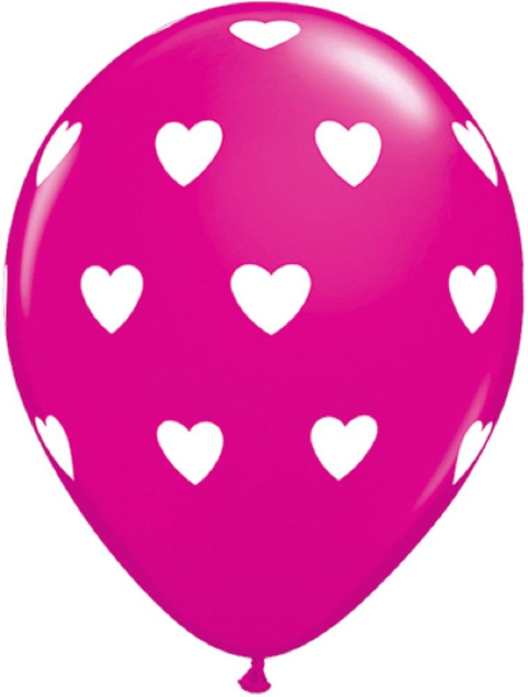11" Big Hearts rosa/pink (25 Stück)