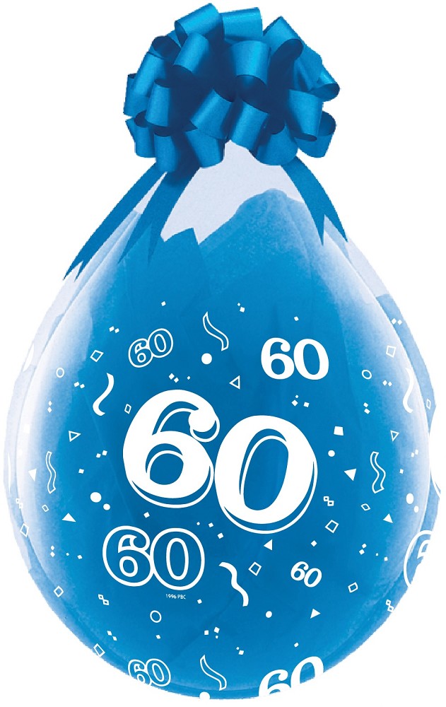18" Verpackungsballon  Zahl "60" (Druck weiß)