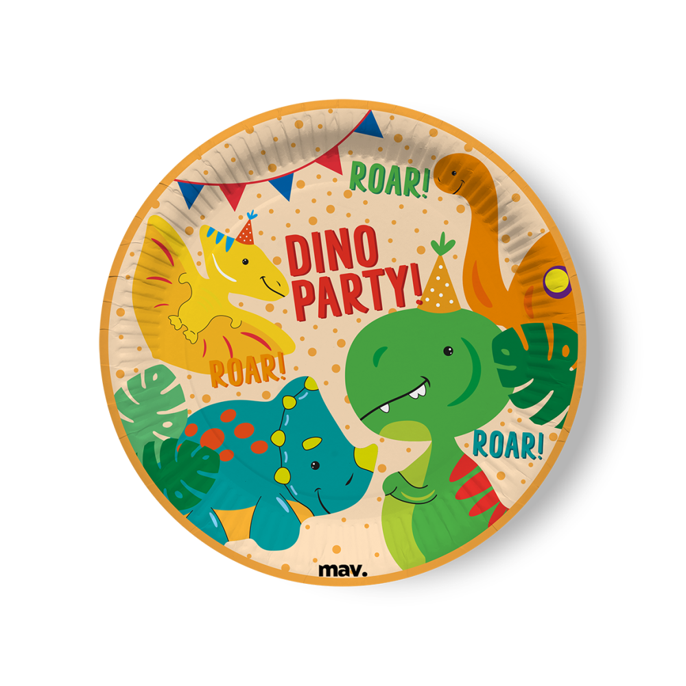 Dino Party Pappteller (8 Stück)