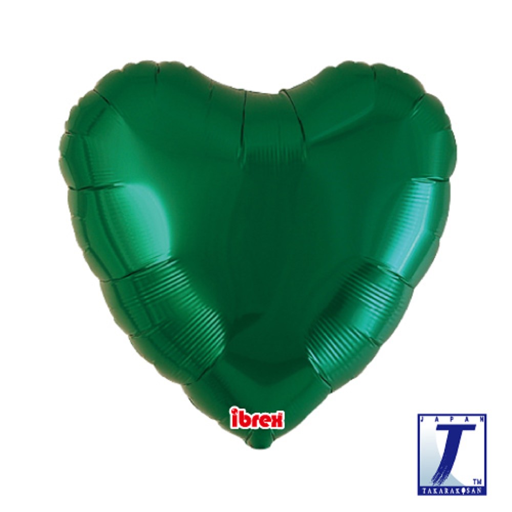 18" Heart Metallic Green (ibrex)