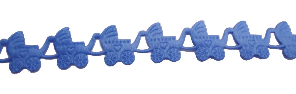 Stoffband Kinderwagen blau