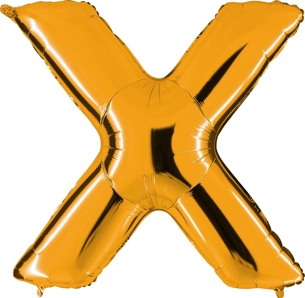 40" Folienbuchstabe "X" Gold (Altgold)