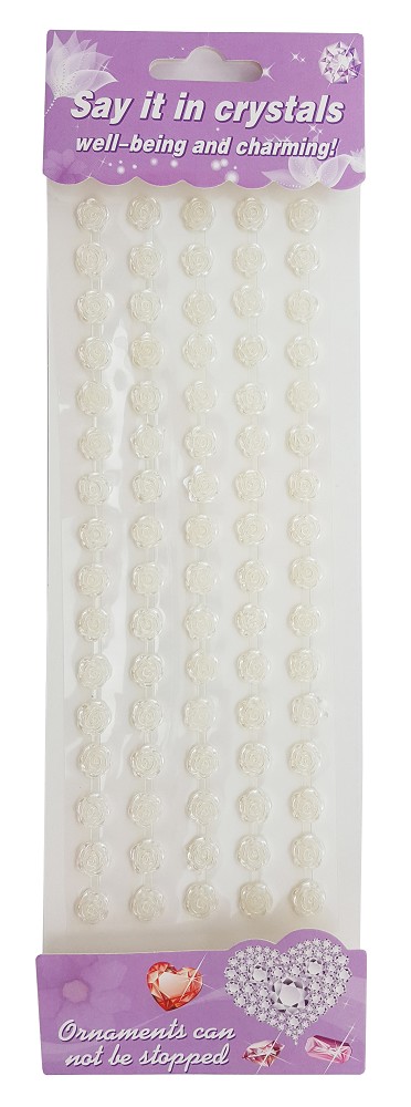 Selbstklebende Rosen-Sticker weiß 22cm