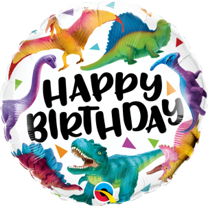 18" Birthday Colourful Dinosaurs