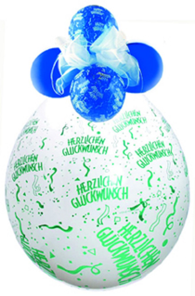 18" Verpackungsballon  Herzlichen Glückwunsch (Druck grün)