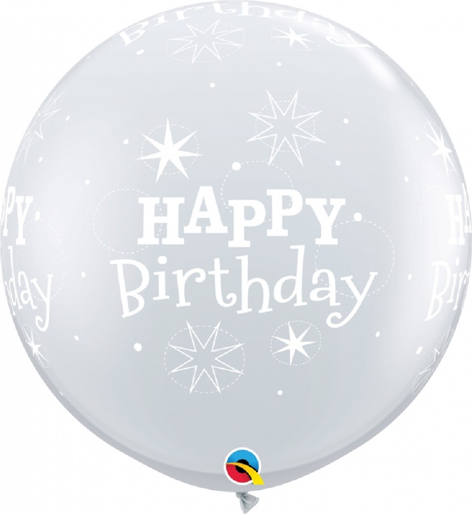 3' Riesenballon Birthday Sparkle-A-Round