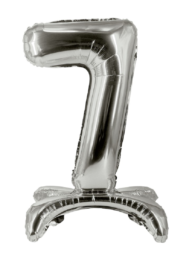 16" Stand Up Balloon "7" Silber