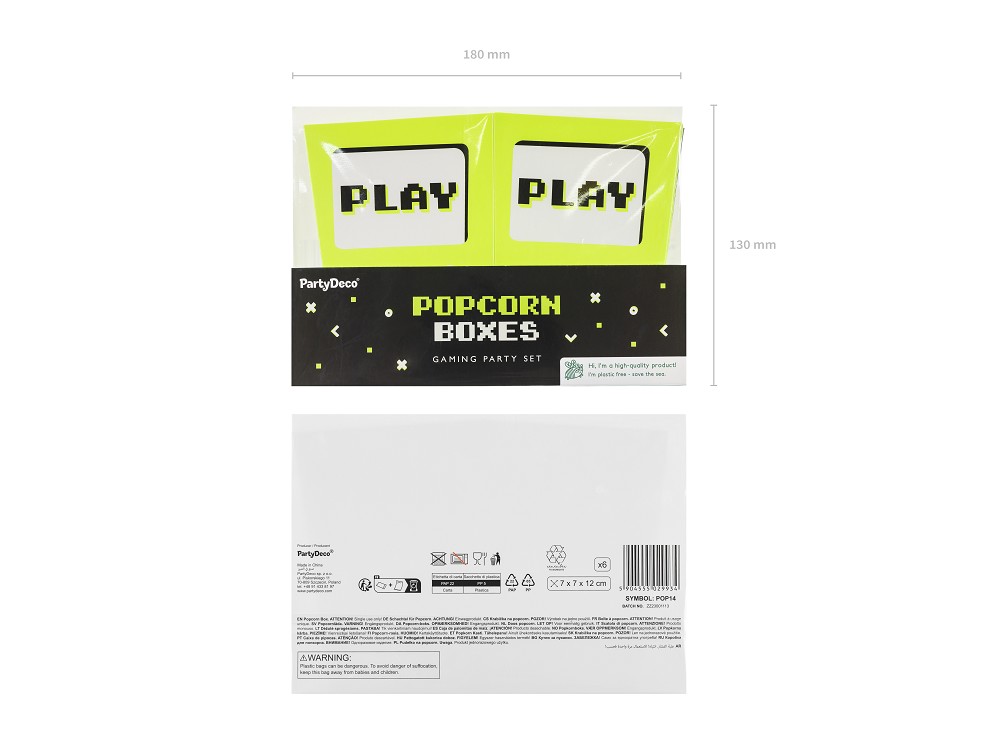 Popcornboxen - Game Coll. - 7x7x12cm - 6 Stk.