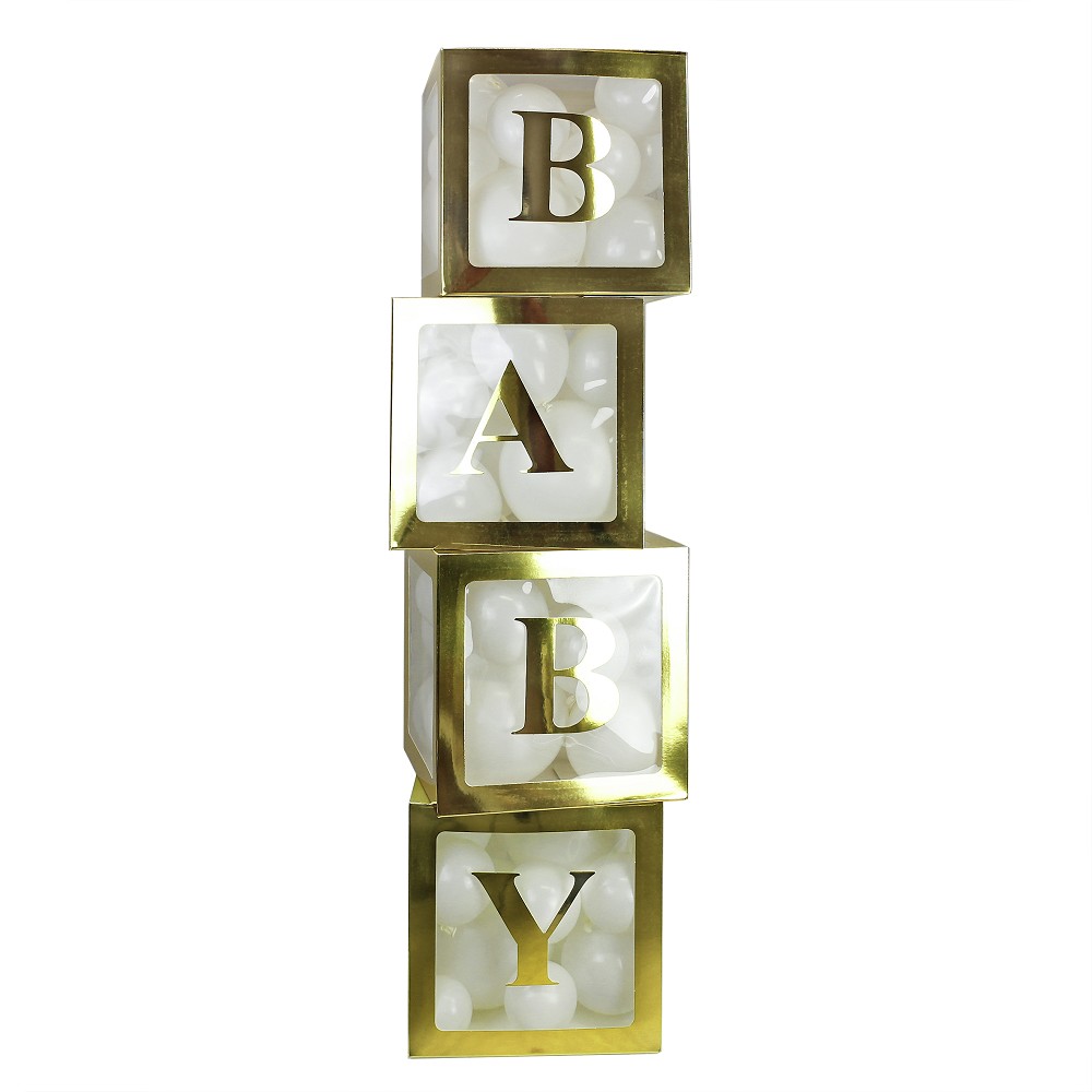 Deko-Boxen Set - "BABY" Gold