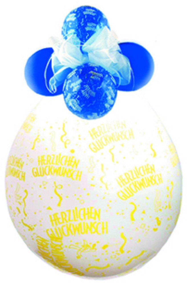 18" Verpackungsballon  Herzlichen Glückwunsch (Druck gelb)