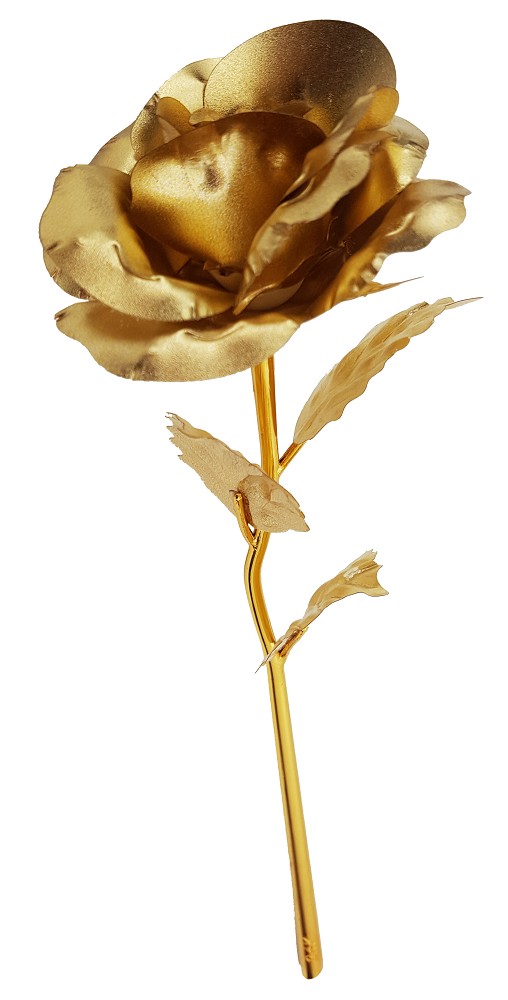 Rose mit Blattgold