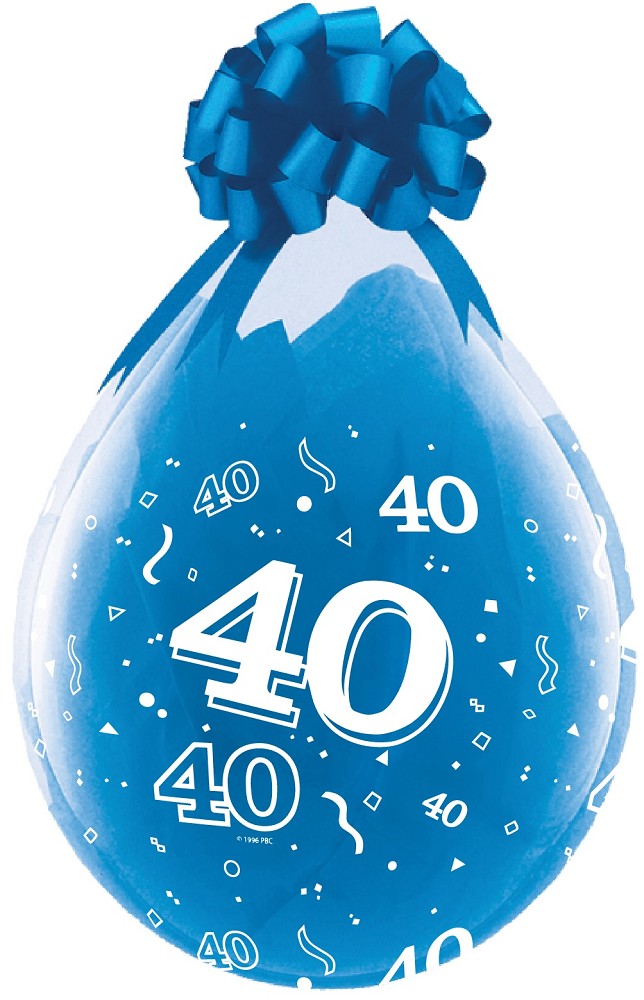 18" Verpackungsballon  Zahl "40" (Druck weiß)