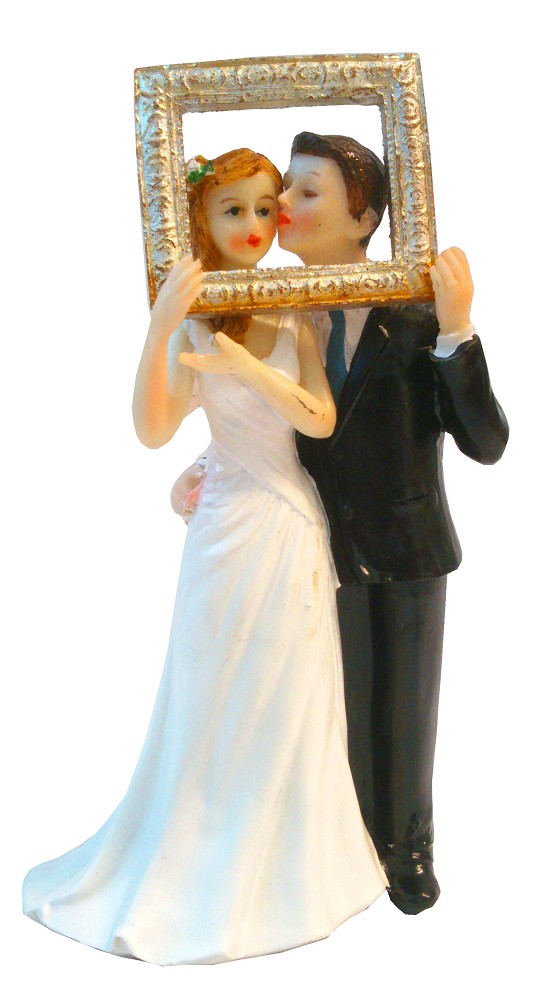 Polyresinfigur Hochzeitspaar mit Bilderrahmen