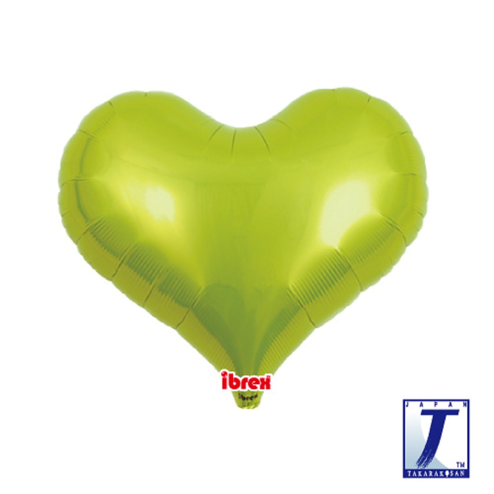 14" Jelly Heart Metallic Lime Green (ibrex)