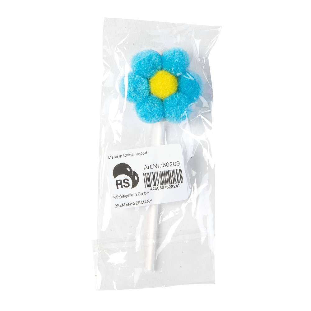 Pompom Blume für Verpackung blau