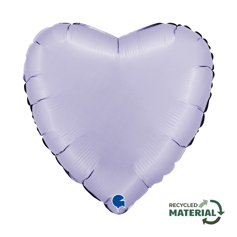 18" Heart Satin Lilac (unverpackt)