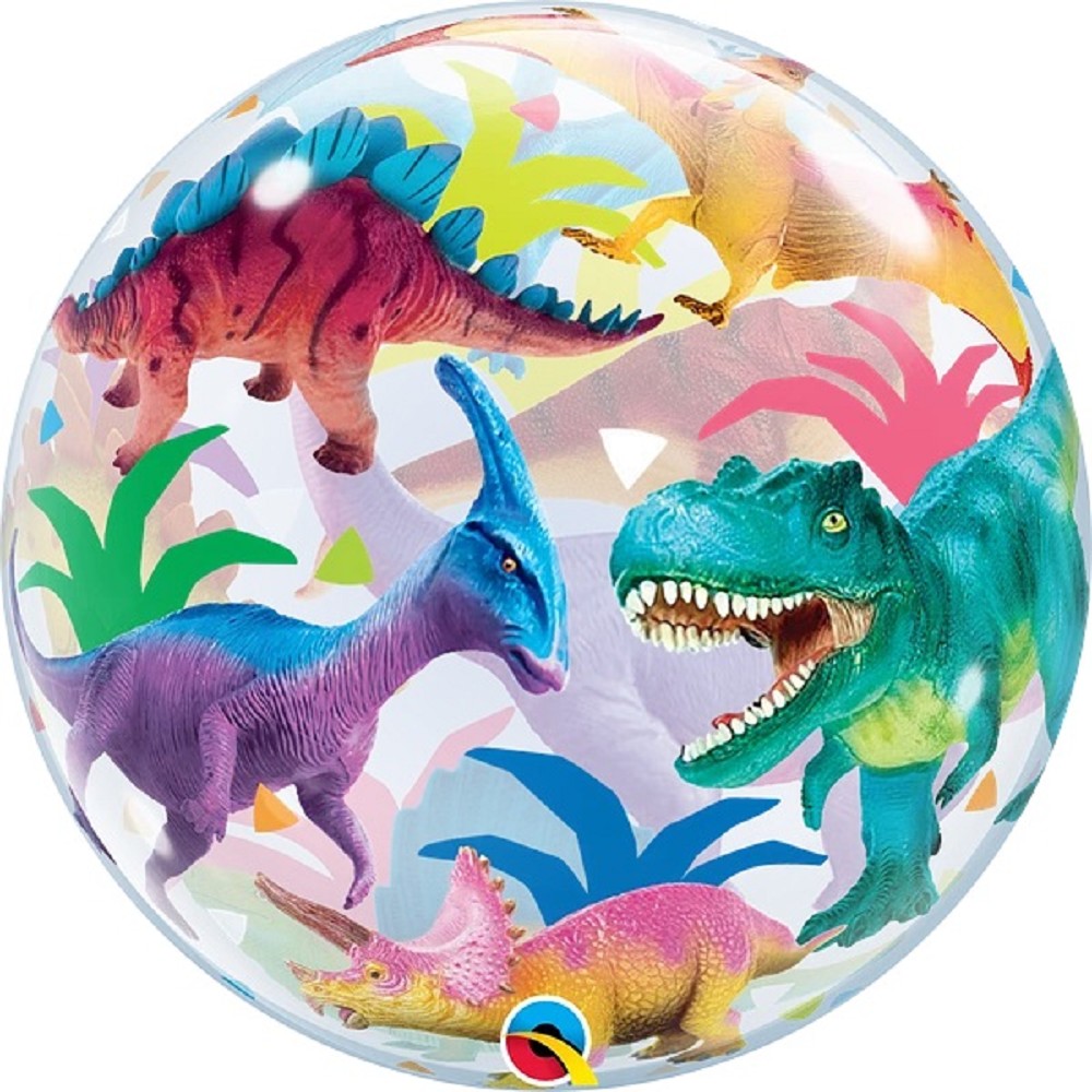22" Single Bubble Colorful Dinosaurs