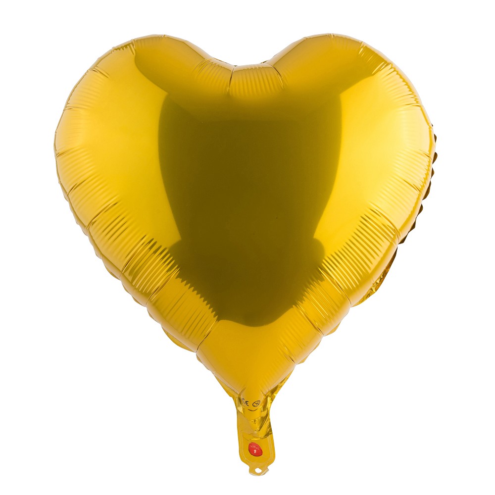 9" Herz sonnengold (mit Ventil, für Luftfüllung)