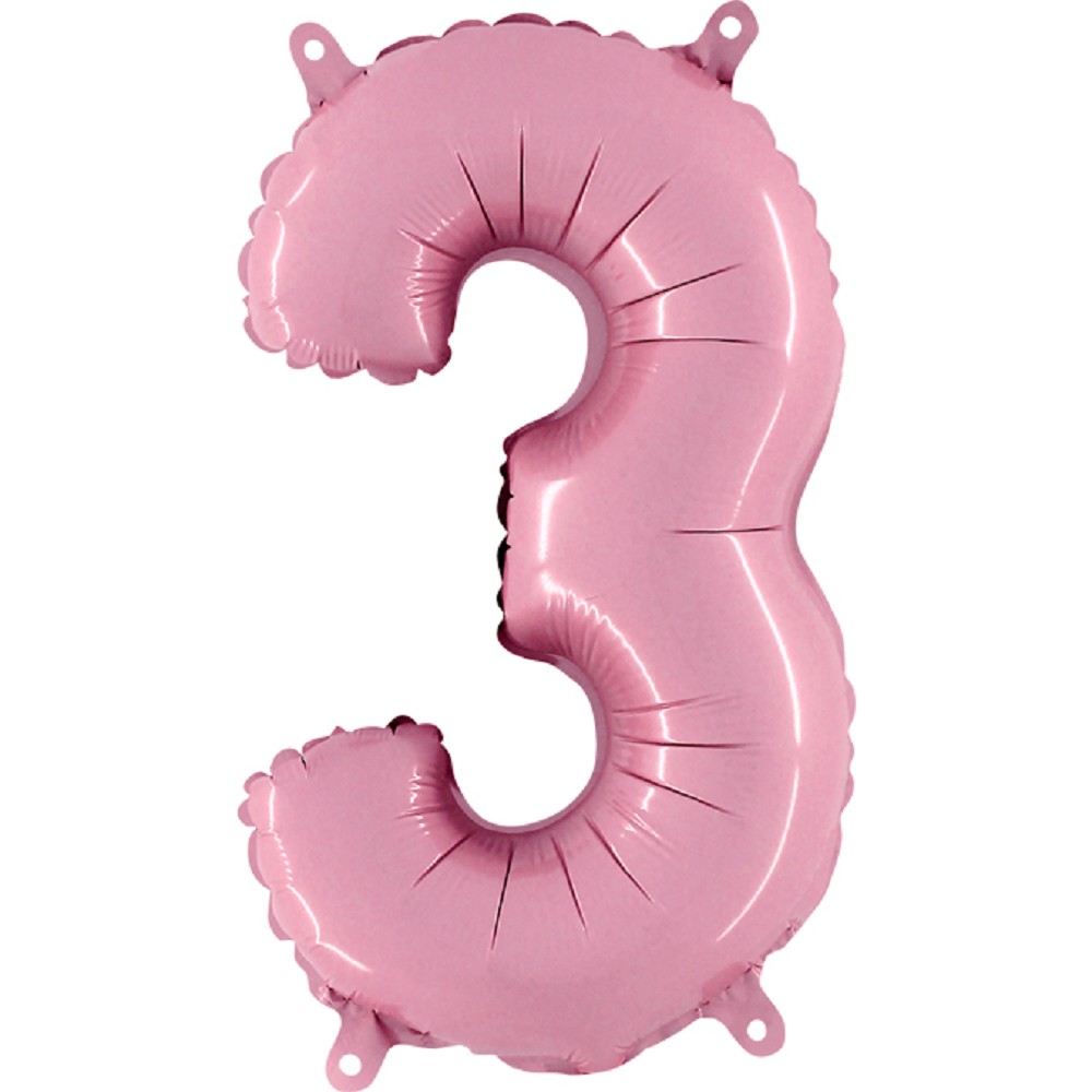 14" Folienzahl "3" Pastel Pink