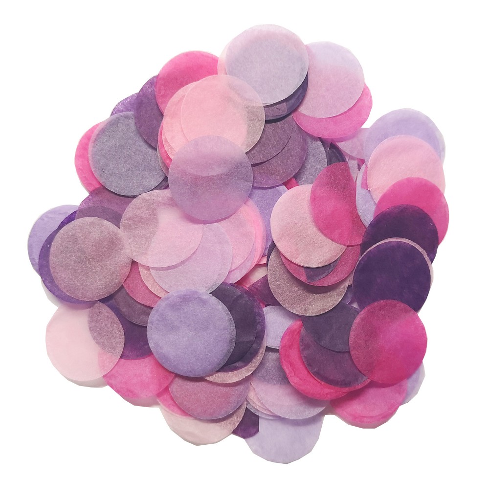 Papier-Konfetti rund 2cm rosa/lila/magenta/lavendel (50g/Btl
