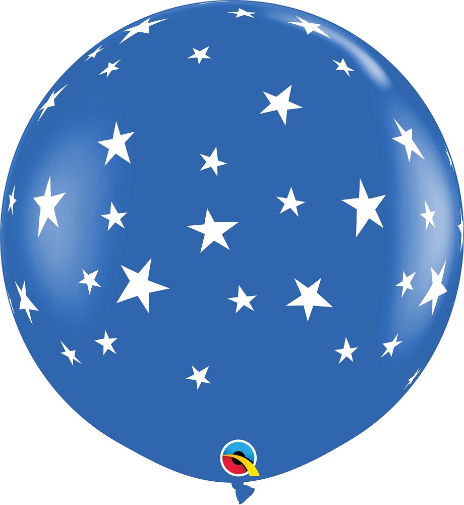 3' Riesenballon Contempo Stars-A-Round blau