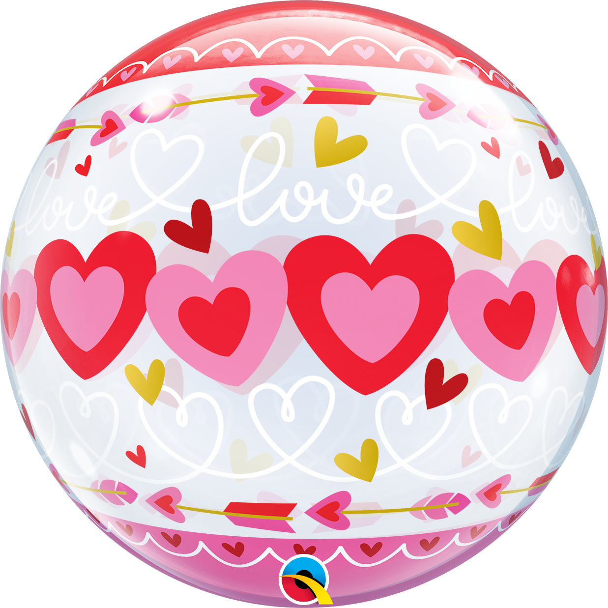 22" Single Bubble Love Connected Hearts