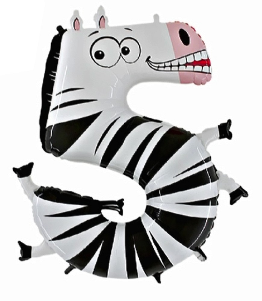 40" Animaloons "5" Zebra