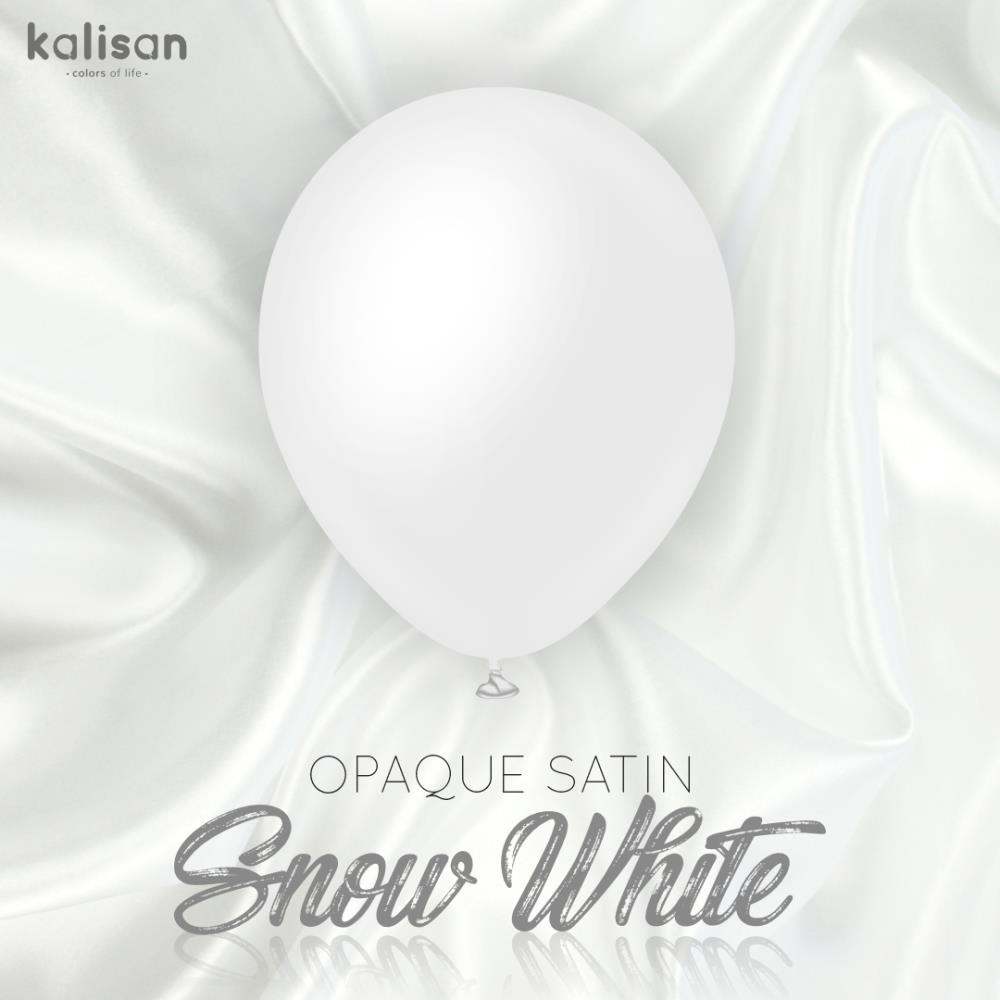 12" Opaque Satin Snow White (100 Stück)