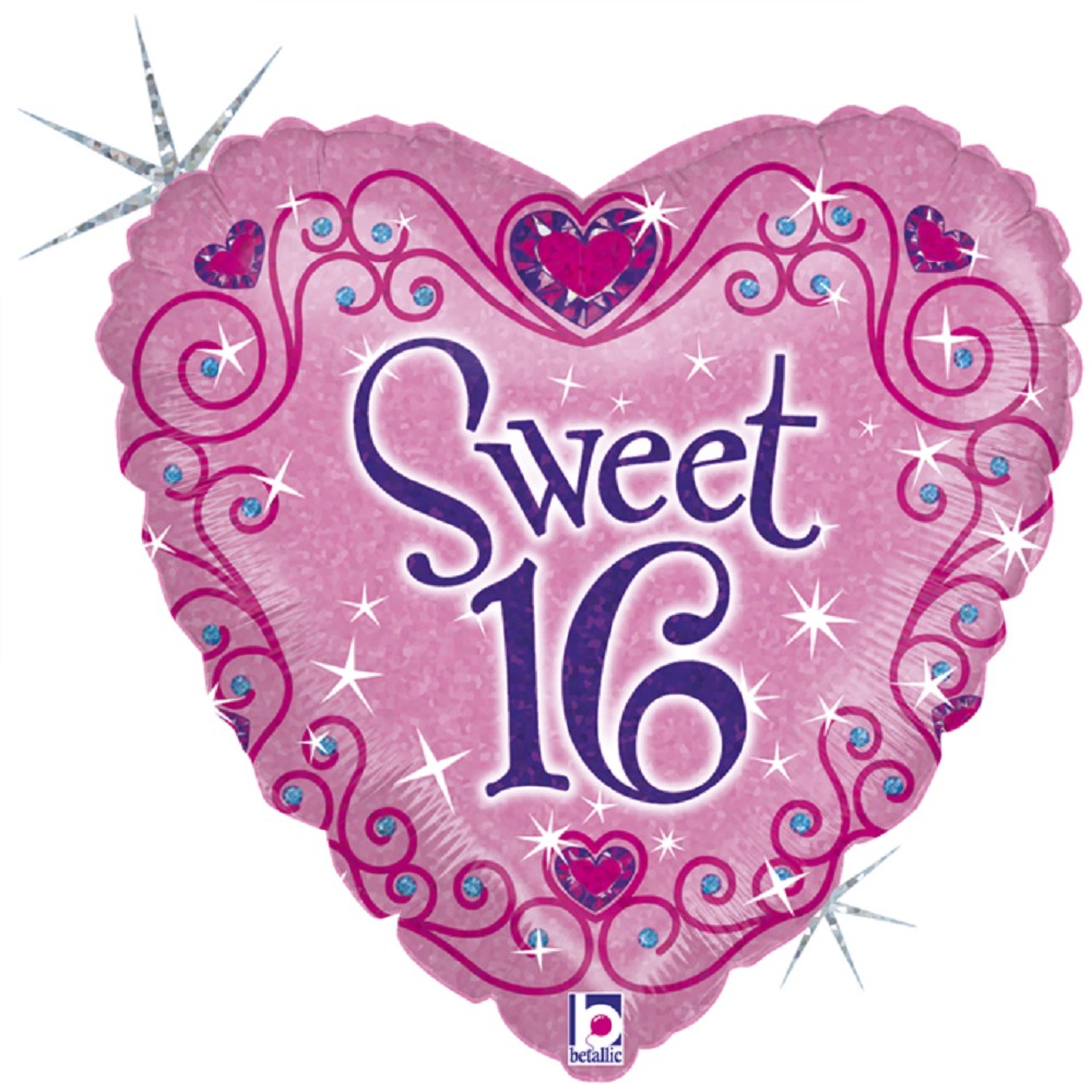 18" Sweet 16 Sparkles Holografie