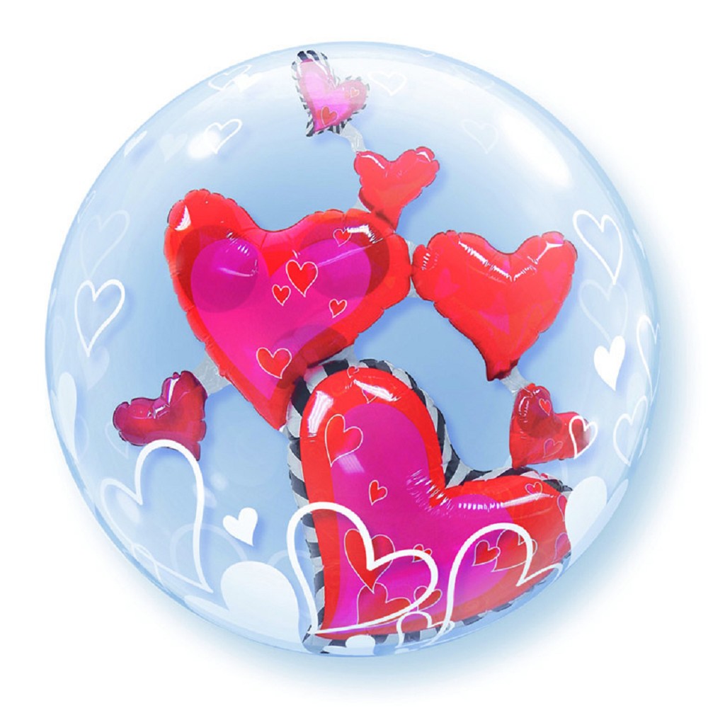 24" Double Bubble Lovley floating Heart