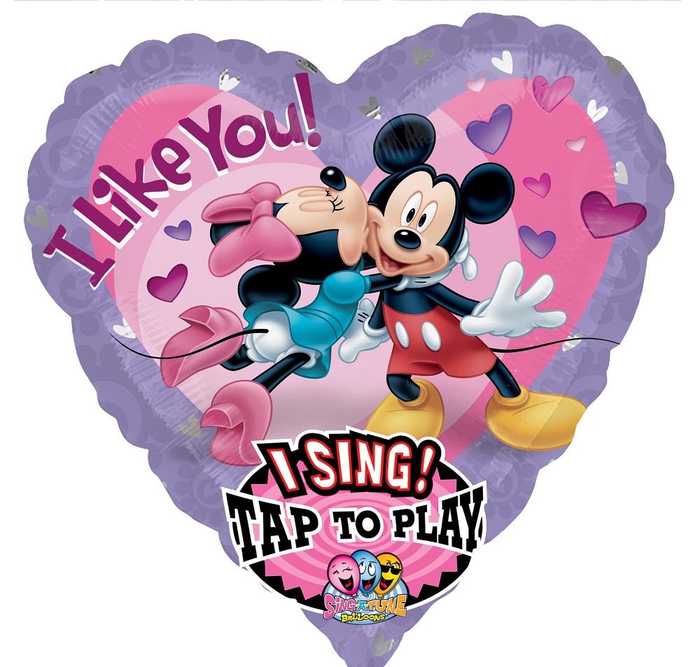 28" Singing Balloon Mickey + Minnie Love
