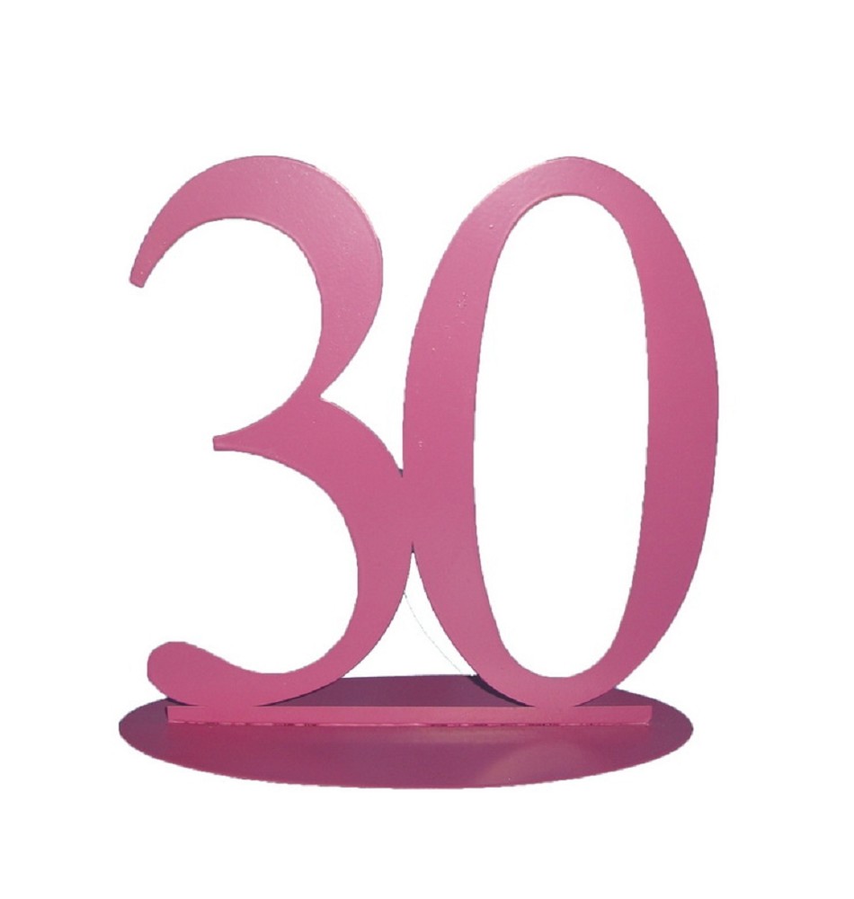 Metall Zahl "30" pink