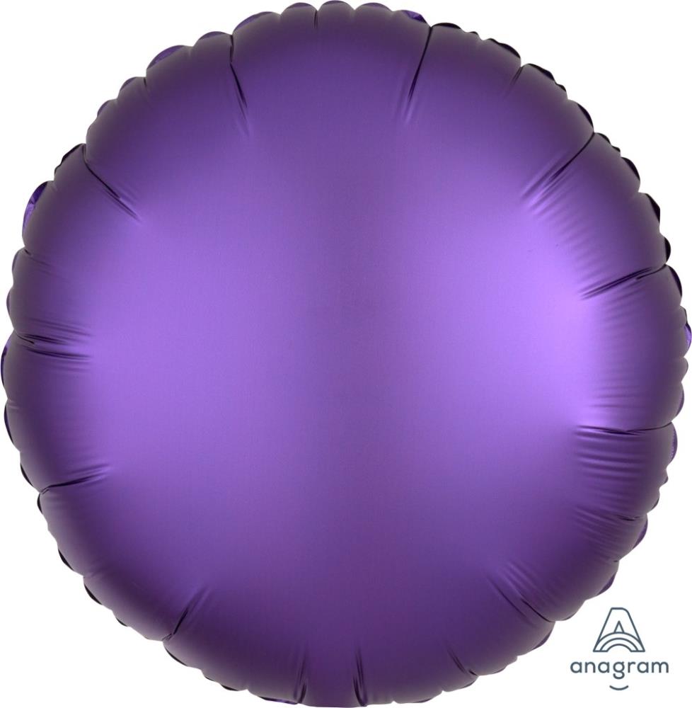 17" Rund Satin Luxe Purple Royale (lose Ware, unverpackt)