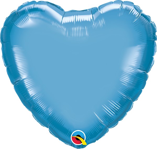 18" Heart Chrome Blue (10 Stück)