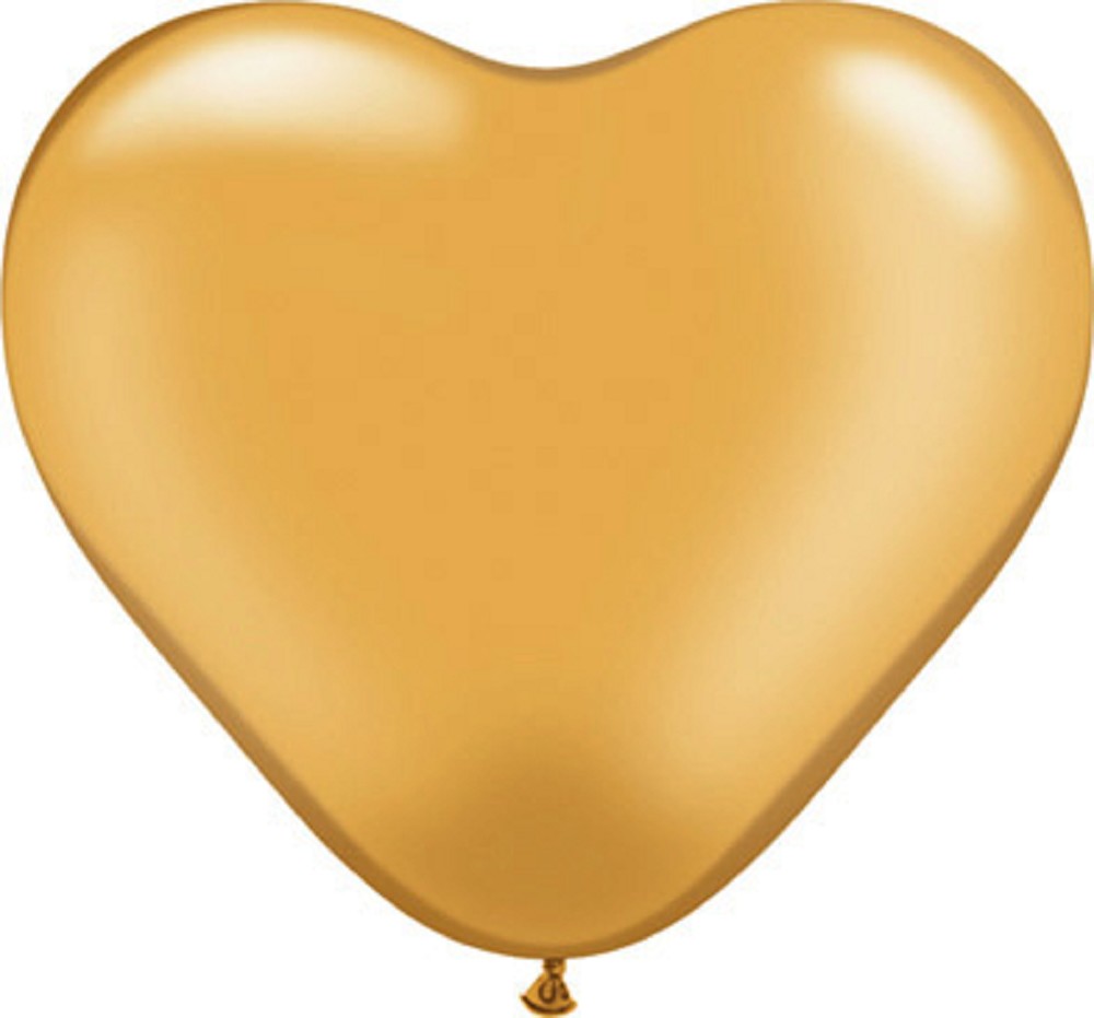 6" Heart Metallic Gold (100 Stück)