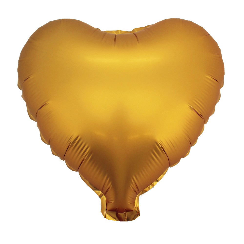 9" Herz matt gold  (mit Ventil, für Luftfüllung)