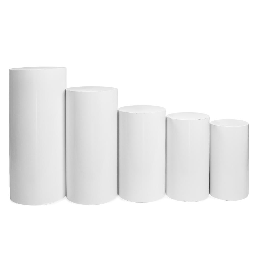 Weiße Dekosäulen aus Metall - 5er Set (0,5m - 0,9m)