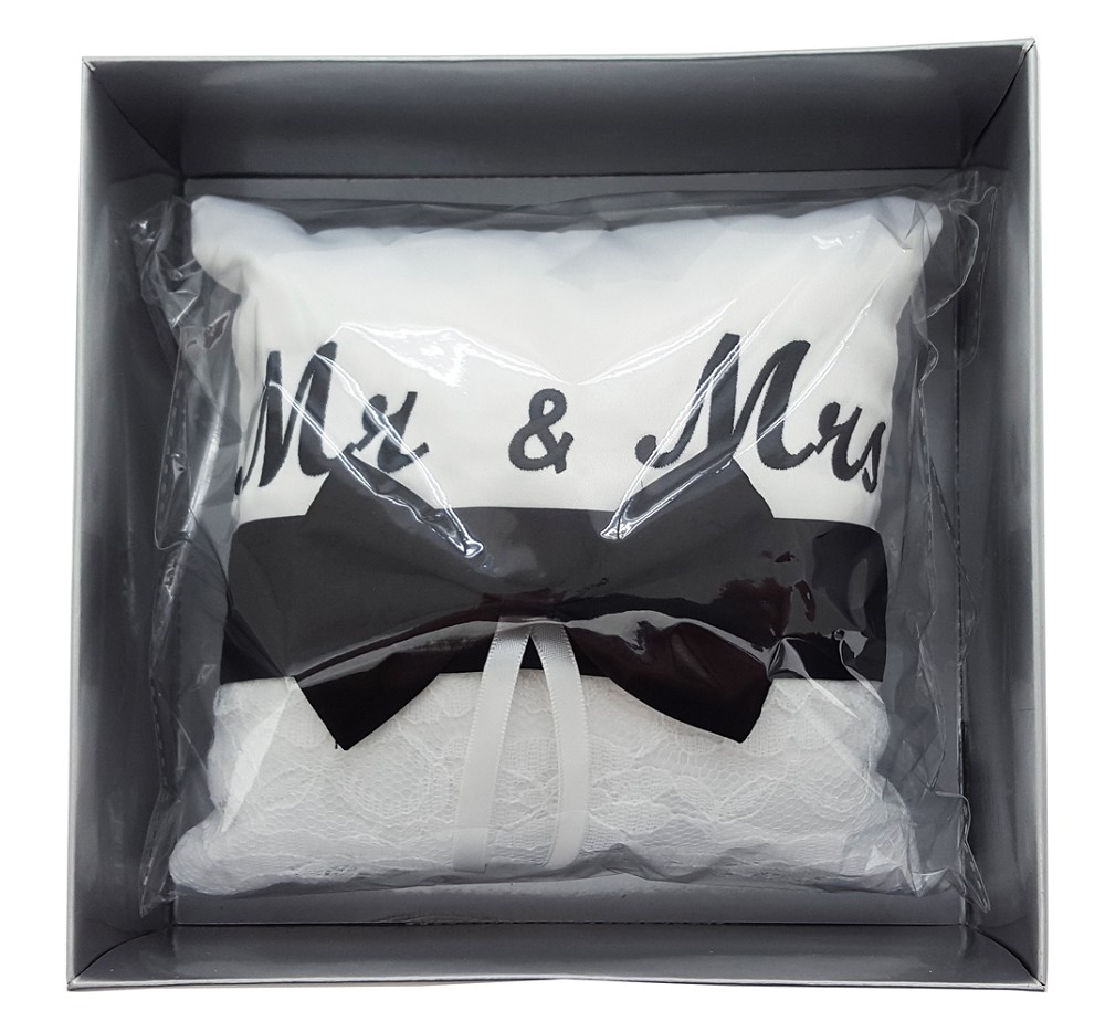 Ringkissen Mr. & Mrs. in Box (15cm x 13cm)