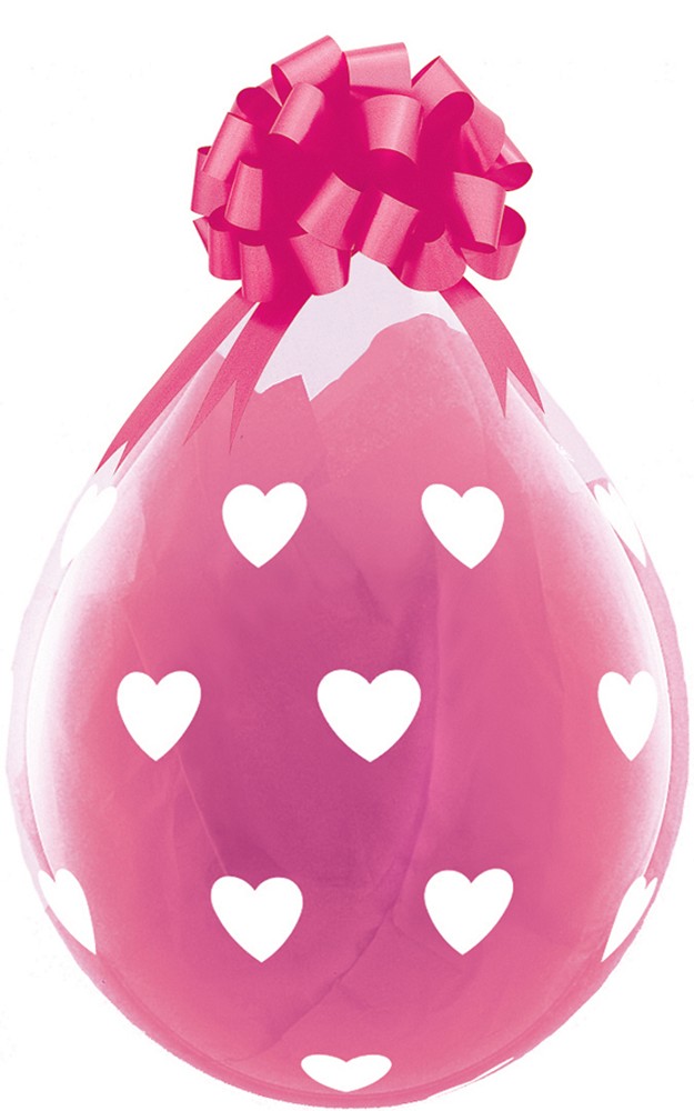18" Verpackungsballon Großes Herz (Druck weiß)