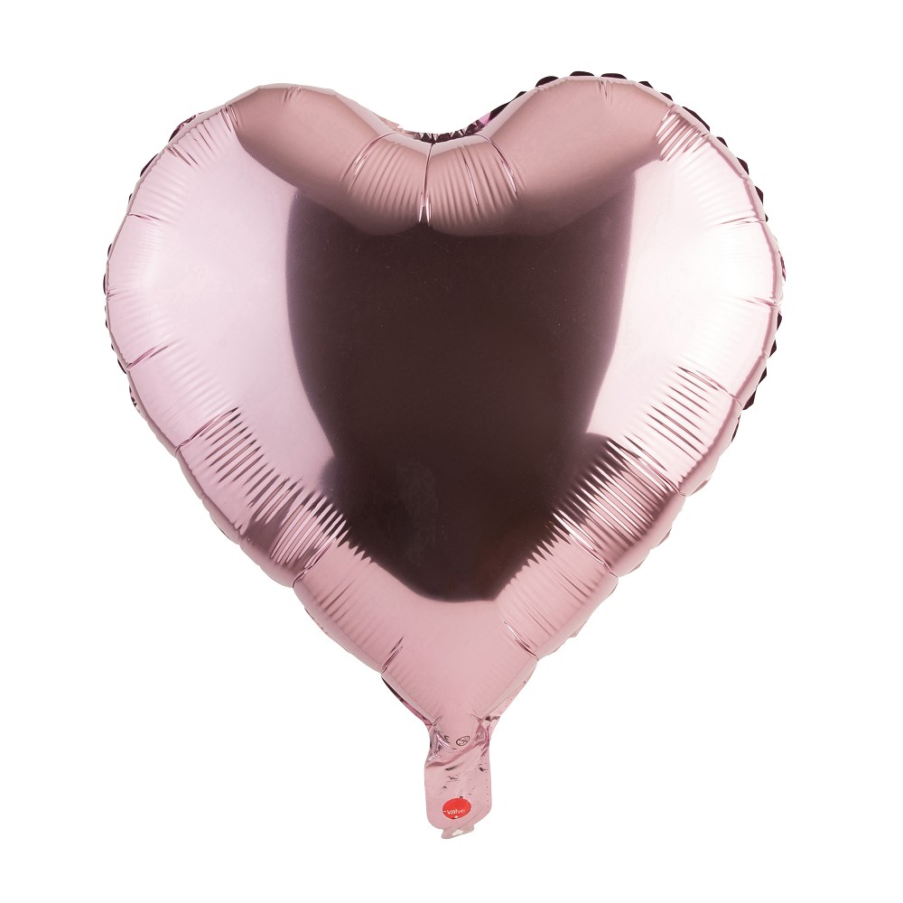 9" Herz metallic rosé (mit Ventil, für Luftfüllung)