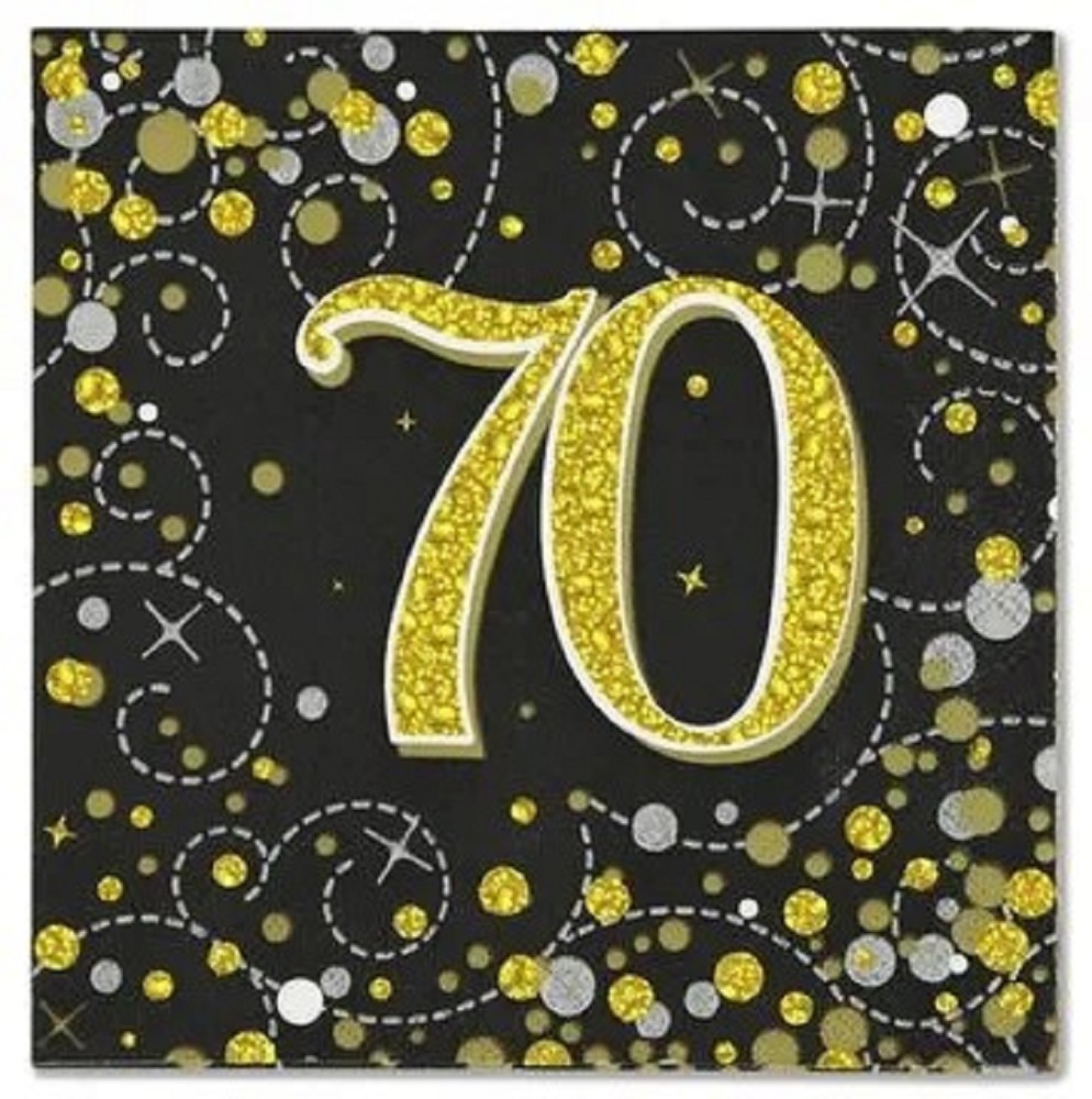 Servietten H.B. "70" Sparkling Fizz Black & Gold
