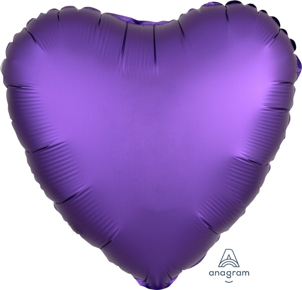 17" Herz Satin Luxe Purple Royale (verpackt)