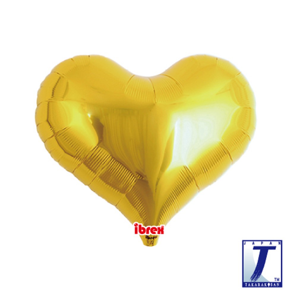 14" Jelly Heart Metallic Gold (ibrex)