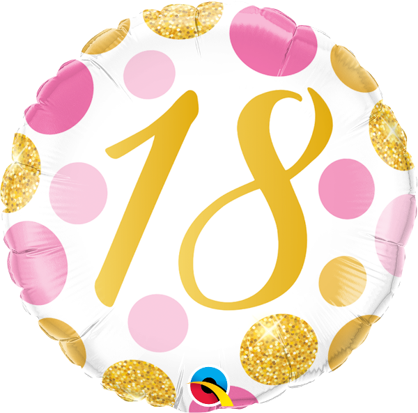 18" "18" Pink & Gold Dots