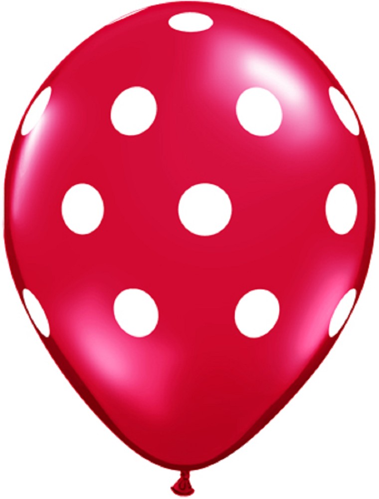 5" Big Polka Dots Rot