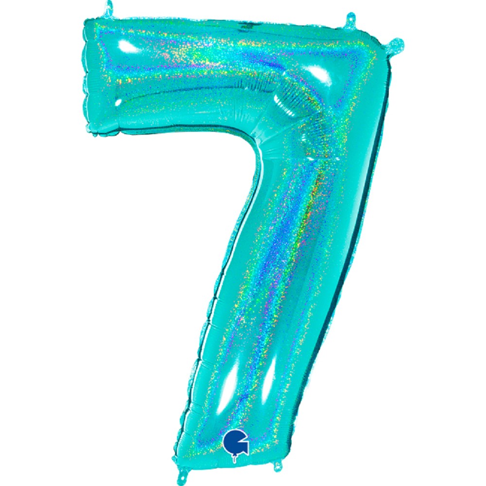 40" Folienzahl "7" Glitter Holographic Tiffany