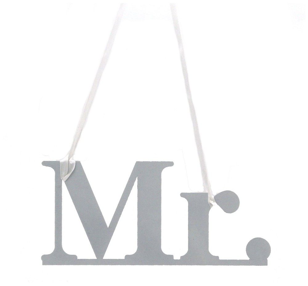 Metall Schriftzug "Mr" mit Band 25x11,5 cm